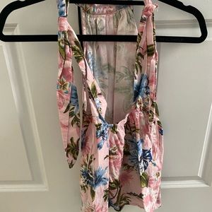 Super Cute Floral Backless Shirt From Zara. Never worn. Great with white jeans.